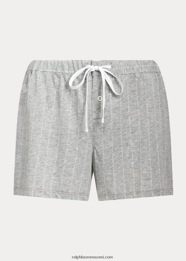 Ralph Lauren naiset raidallinen puuvillasekoite nukkua lyhyesti 0Z24ZR4222 harmaa raita