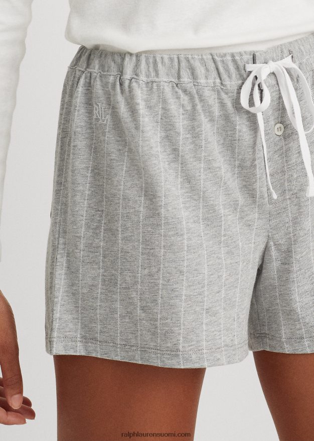 Ralph Lauren naiset raidallinen puuvillasekoite nukkua lyhyesti 0Z24ZR4222 harmaa raita