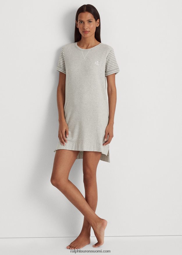 Ralph Lauren naiset raidallinen ranskalainen frotee unipaita 0Z24ZR9442 harmaa printti