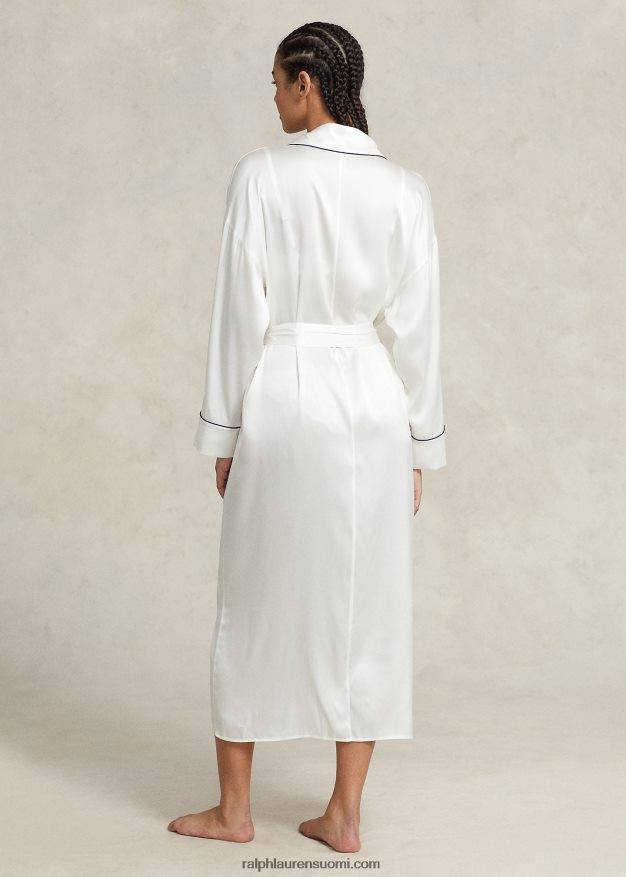 Ralph Lauren naiset stretch silkki kylpytakki 0Z24ZR3016 ekru