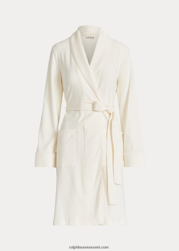 Ralph Lauren naiset tikattu huivikaulus kaapu 0Z24ZR4271 pergamentti kerma