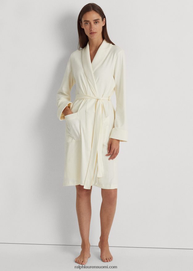 Ralph Lauren naiset tikattu huivikaulus kaapu 0Z24ZR4271 pergamentti kerma