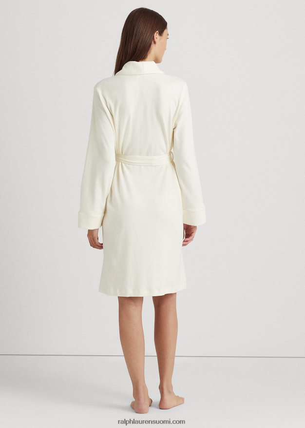 Ralph Lauren naiset tikattu huivikaulus kaapu 0Z24ZR4271 pergamentti kerma