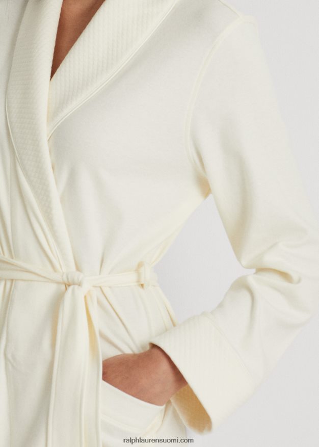 Ralph Lauren naiset tikattu huivikaulus kaapu 0Z24ZR4271 pergamentti kerma