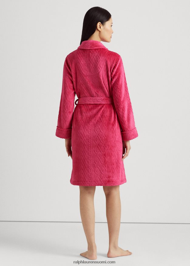 Ralph Lauren naiset tikattu huivikaulus kaapu 0Z24ZR9583 tumma pinkki