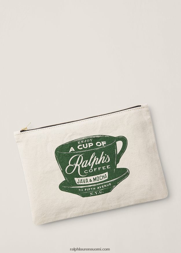 Ralph Lauren sukupuolineutraali kahvin vetoketjullinen pussi 0Z24ZR2711 valkoinen/vihreä multi