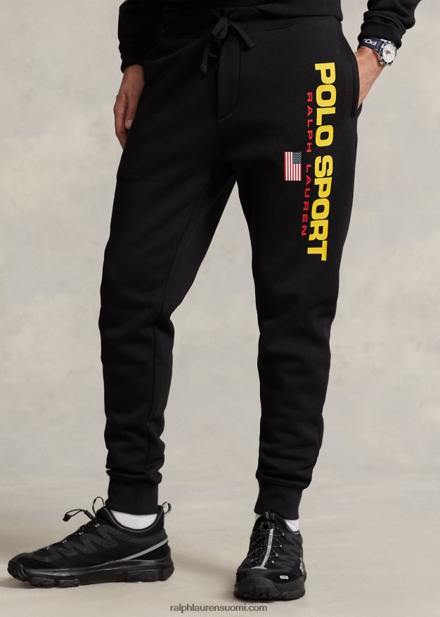 Ralph Lauren sukupuolineutraali polo sport fleece lenkkeilyhousut 0Z24ZR703 musta kulta