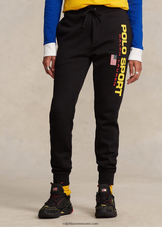 Ralph Lauren sukupuolineutraali polo sport fleece lenkkeilyhousut 0Z24ZR703 musta kulta