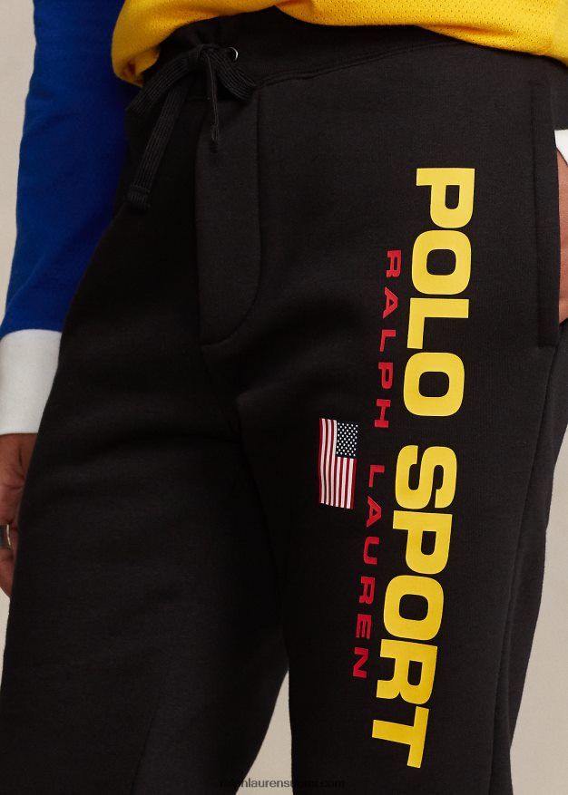 Ralph Lauren sukupuolineutraali polo sport fleece lenkkeilyhousut 0Z24ZR703 musta kulta