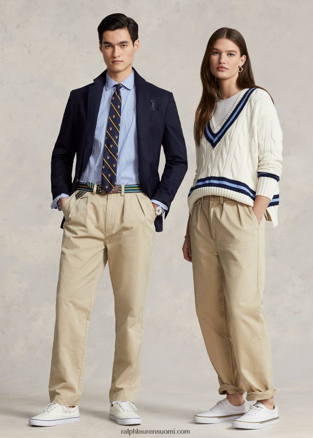 Ralph Lauren sukupuolineutraali whitman rento istuvuus laskostettu chino-housu 0Z24ZR87 rl khaki