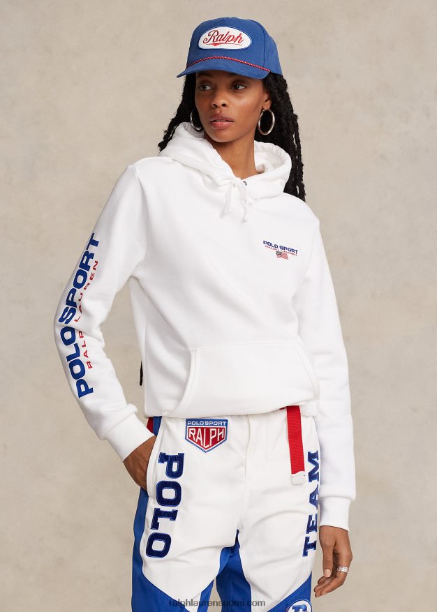 Ralph Lauren sukupuolineutraali polo sport fleecehuppari 0Z24ZR3421 valkoinen