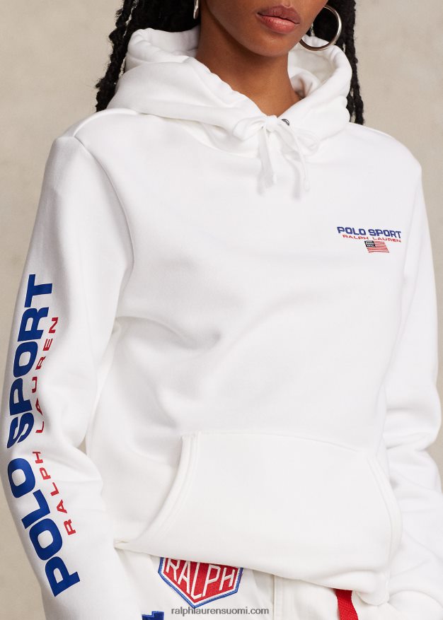 Ralph Lauren sukupuolineutraali polo sport fleecehuppari 0Z24ZR3421 valkoinen