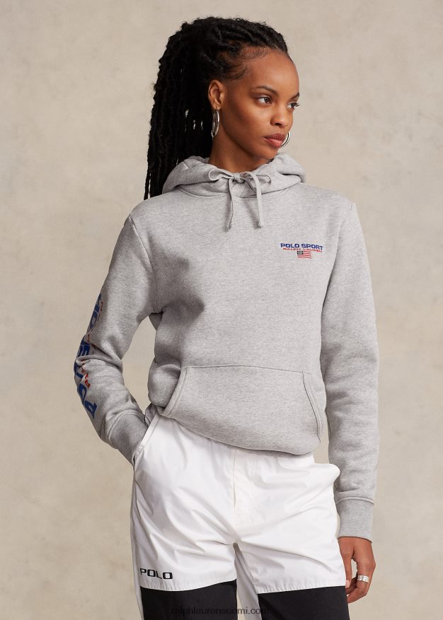 Ralph Lauren sukupuolineutraali polo sport fleecehuppari 0Z24ZR3422 ja päälle kanerva/punainen