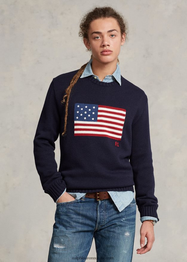 Ralph Lauren sukupuolineutraali ikoninen lippupusero 0Z24ZR3428 laivasto