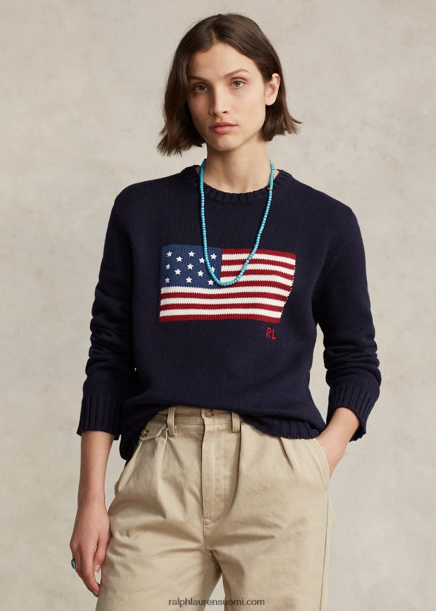 Ralph Lauren sukupuolineutraali ikoninen lippupusero 0Z24ZR3428 laivasto