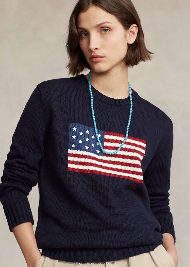 Ralph Lauren sukupuolineutraali ikoninen lippupusero 0Z24ZR3428 laivasto