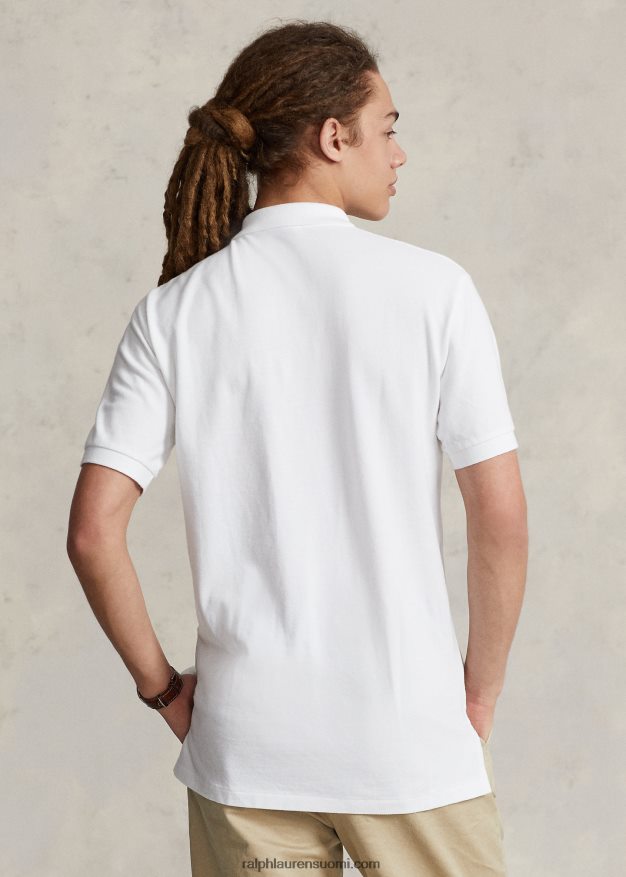 Ralph Lauren sukupuolineutraali alkuperäinen istuva mesh poolopaita 0Z24ZR3402 valkoinen