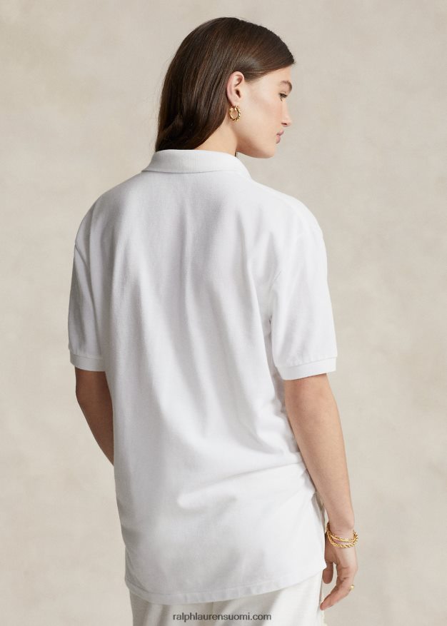 Ralph Lauren sukupuolineutraali alkuperäinen istuva mesh poolopaita 0Z24ZR3402 valkoinen