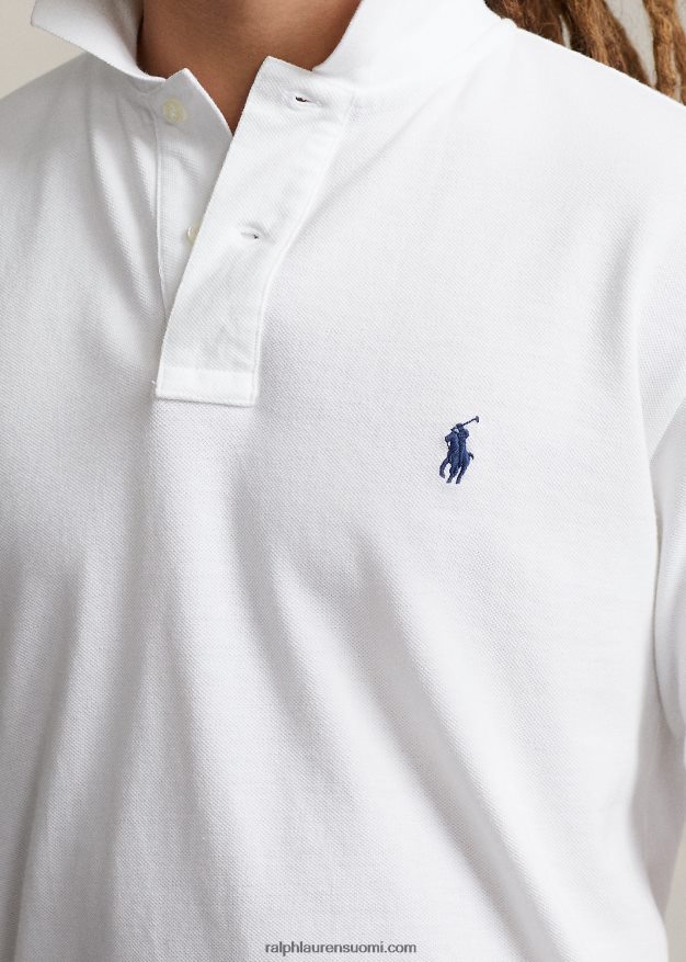 Ralph Lauren sukupuolineutraali alkuperäinen istuva mesh poolopaita 0Z24ZR3402 valkoinen