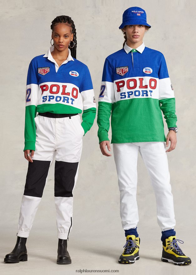 Ralph Lauren sukupuolineutraali klassinen istuva poolo rugbypaita 0Z24ZR1166 varsi moni