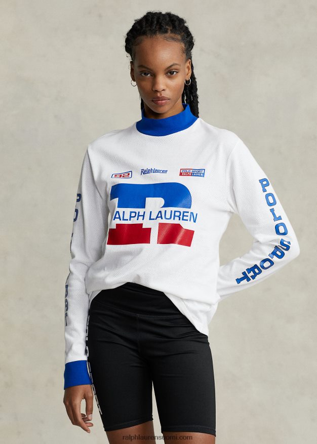 Ralph Lauren sukupuolineutraali logolla tehty vohvelineulepaita 0Z24ZR3426 valkoinen