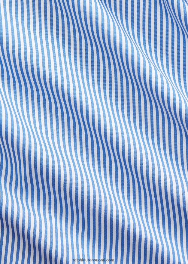 Ralph Lauren sukupuolineutraali mittatilaustyönä raidallinen popliinipaita 0Z24ZR123 sinivalkoinen