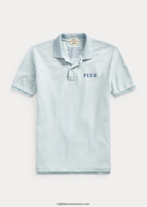 Ralph Lauren sukupuolineutraali poolo x feed poolopaita 0Z24ZR1143 vaalea indigo