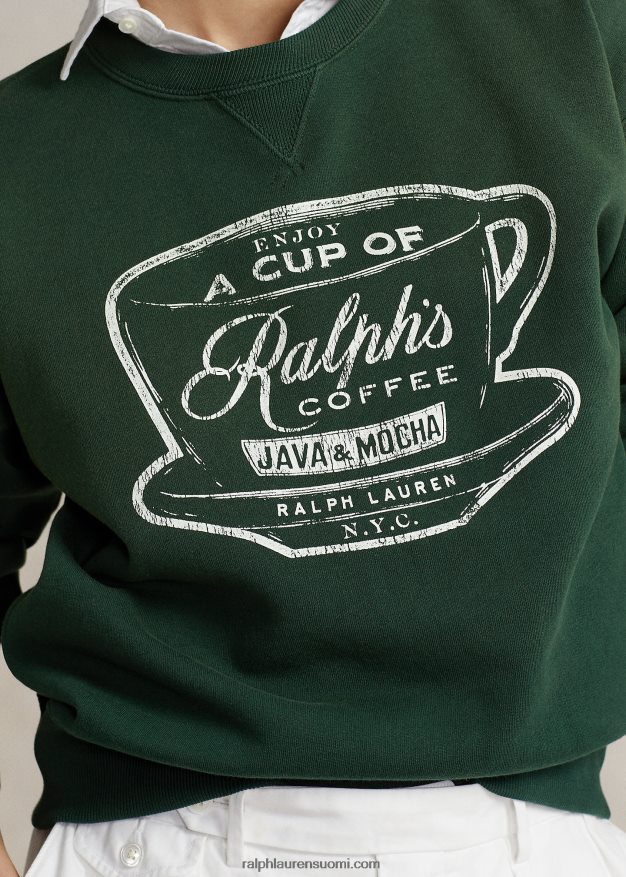 Ralph Lauren sukupuolineutraali kahvinkaula-neulepaita 0Z24ZR449 vihreä