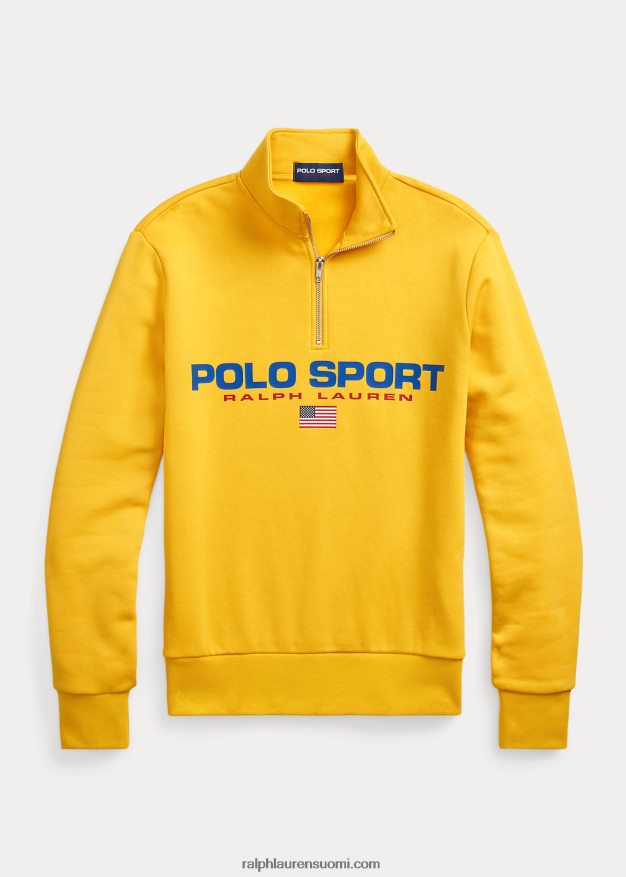 Ralph Lauren sukupuolineutraali polo sport fleece-huppari 0Z24ZR895 keltainen myrsky