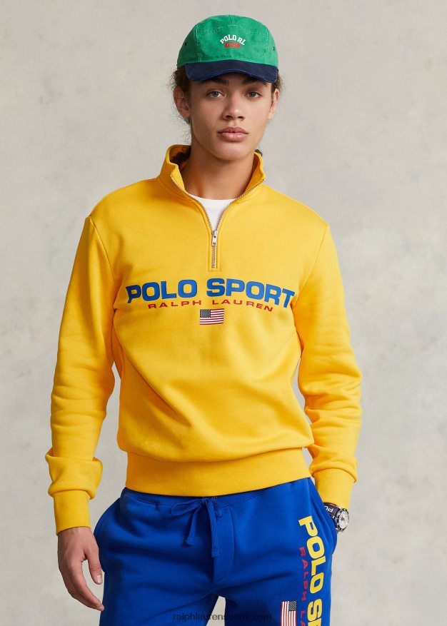 Ralph Lauren sukupuolineutraali polo sport fleece-huppari 0Z24ZR895 keltainen myrsky