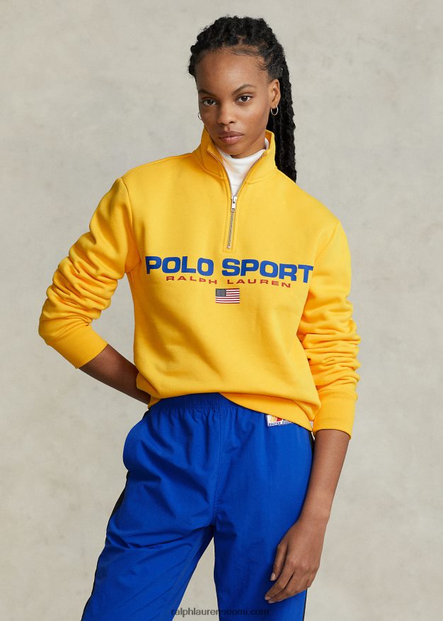 Ralph Lauren sukupuolineutraali polo sport fleece-huppari 0Z24ZR895 keltainen myrsky