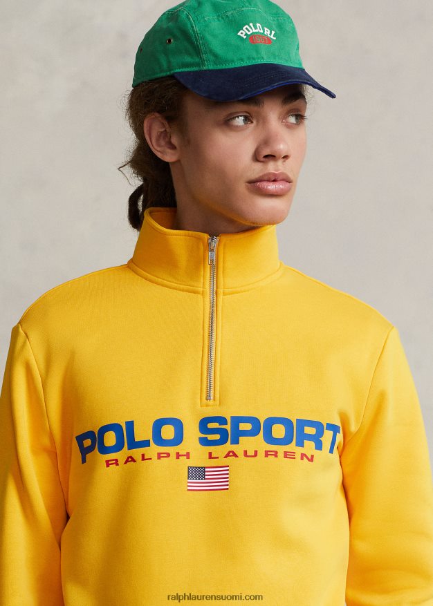 Ralph Lauren sukupuolineutraali polo sport fleece-huppari 0Z24ZR895 keltainen myrsky