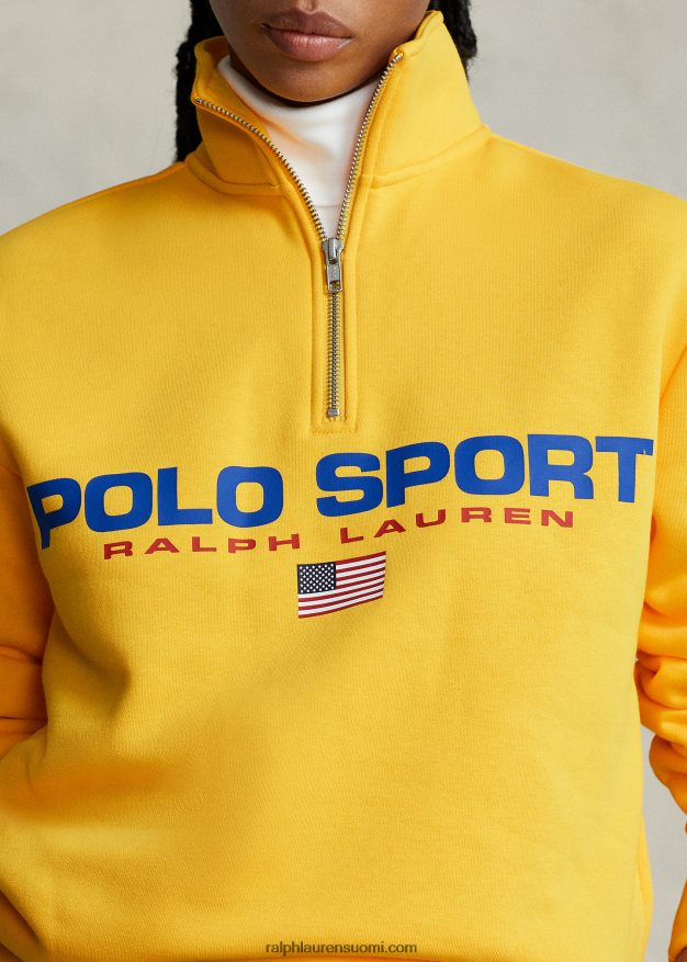 Ralph Lauren sukupuolineutraali polo sport fleece-huppari 0Z24ZR895 keltainen myrsky