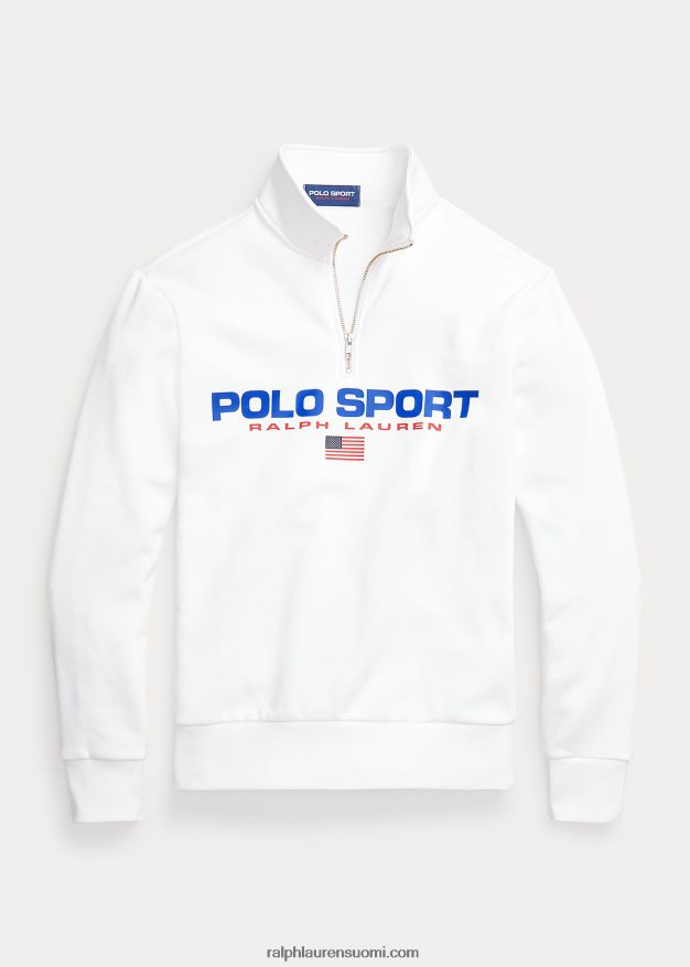 Ralph Lauren sukupuolineutraali polo sport fleece-huppari 0Z24ZR896 valkoinen