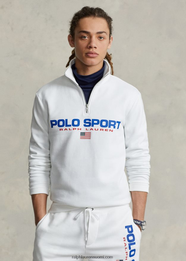 Ralph Lauren sukupuolineutraali polo sport fleece-huppari 0Z24ZR896 valkoinen