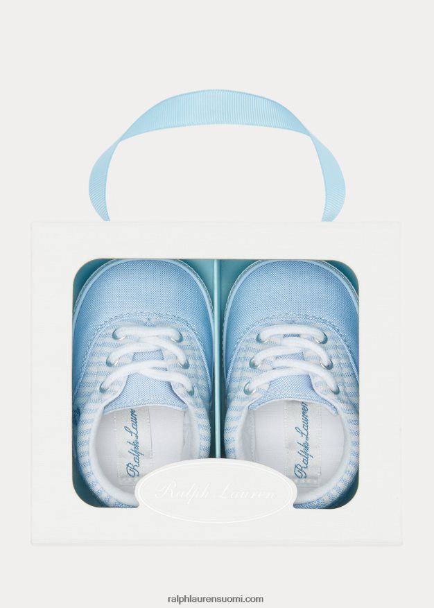 Ralph Lauren vauva Keaton-raidalliset canvas-lenkkarit 0Z24ZR8120 vaaleansininen