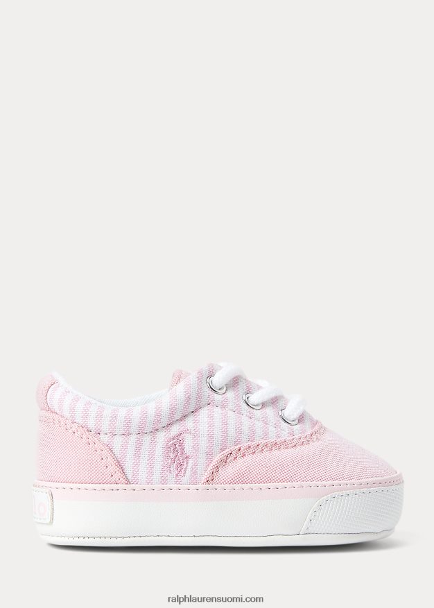 Ralph Lauren vauva Keaton-raidalliset canvas-lenkkarit 0Z24ZR8121 vaaleanpunaiset raidat
