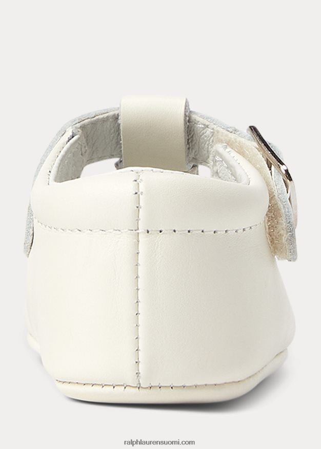 Ralph Lauren vauva laurien nahkainen t-hihna mary jane 0Z24ZR8130 pergamentti kerma