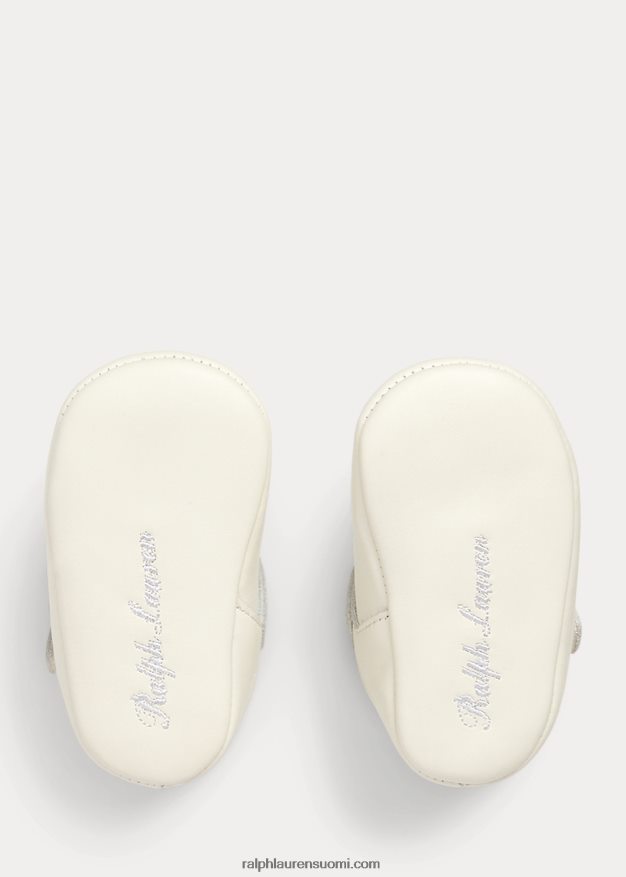 Ralph Lauren vauva laurien nahkainen t-hihna mary jane 0Z24ZR8130 pergamentti kerma