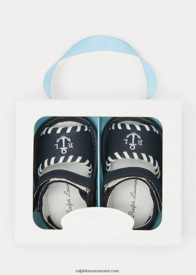 Ralph Lauren vauva merihenkinen nahkasandaali 0Z24ZR8127 laivastonsininen nahka