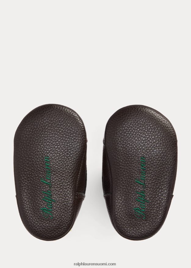 Ralph Lauren vauva barnes ii keinonahkasaappaat 0Z24ZR8350 rusketus kiillotettu