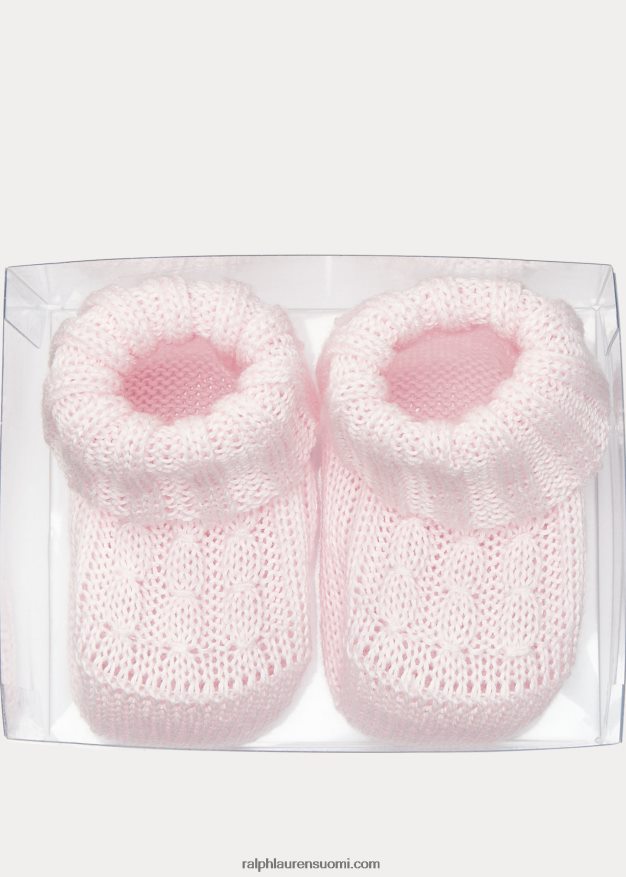 Ralph Lauren vauva kaapeli-neulottu puuvillasekoitetta saappaat 0Z24ZR8045 vaaleanpunainen