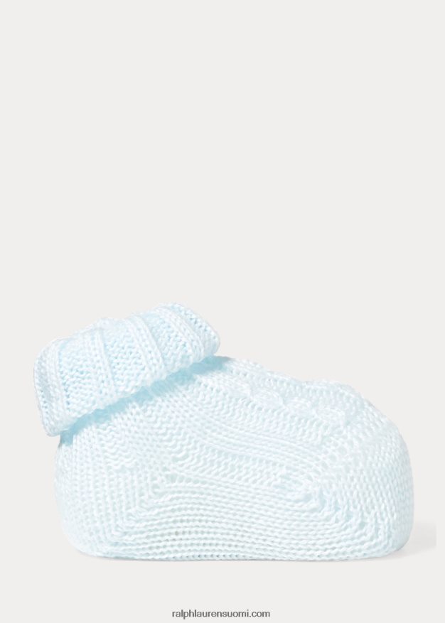 Ralph Lauren vauva kaapelineulotut puuvillasaappaat 0Z24ZR8043 sininen