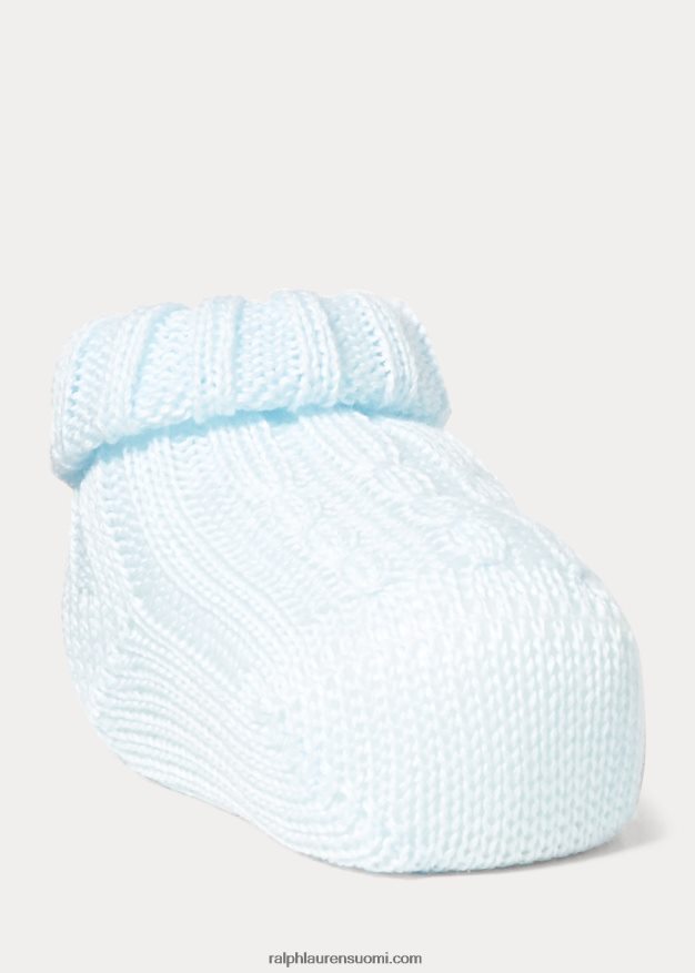 Ralph Lauren vauva kaapelineulotut puuvillasaappaat 0Z24ZR8043 sininen