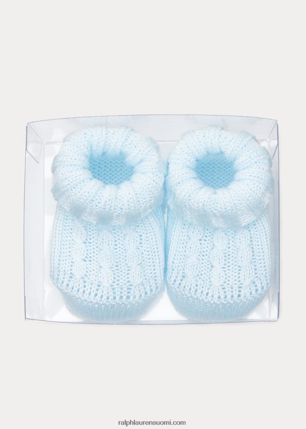 Ralph Lauren vauva kaapelineulotut puuvillasaappaat 0Z24ZR8043 sininen