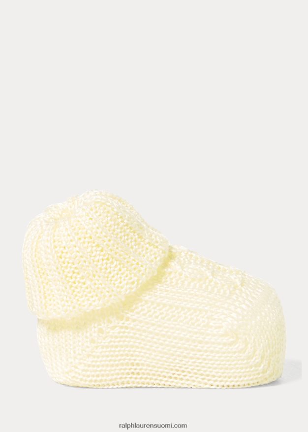 Ralph Lauren vauva kaapelineulotut puuvillasaappaat 0Z24ZR8044 pehmeä keltainen