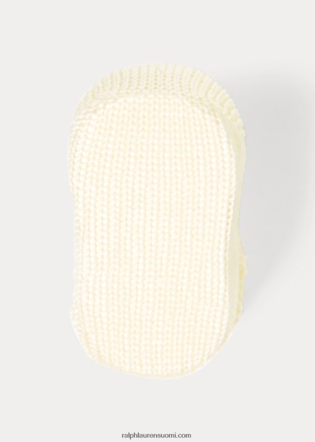 Ralph Lauren vauva kaapelineulotut puuvillasaappaat 0Z24ZR8044 pehmeä keltainen