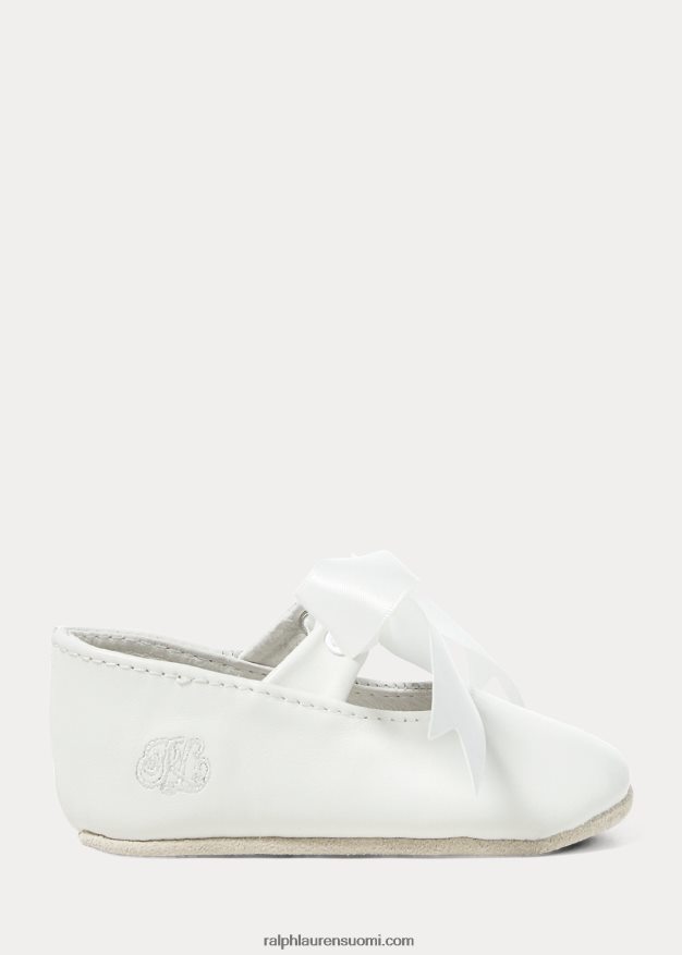 Ralph Lauren vauva briley nahkainen mary jane tohveli 0Z24ZR8128 valkoinen