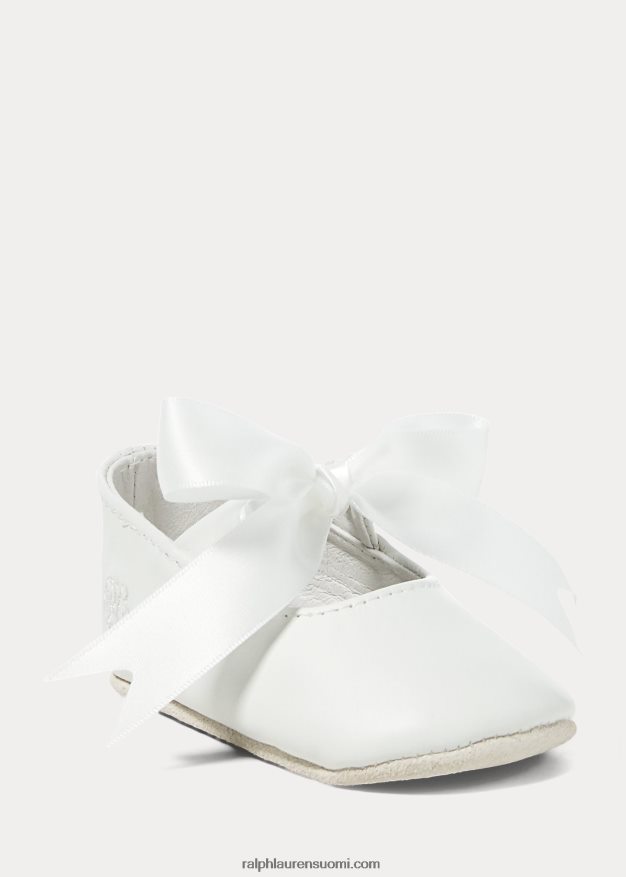 Ralph Lauren vauva briley nahkainen mary jane tohveli 0Z24ZR8128 valkoinen
