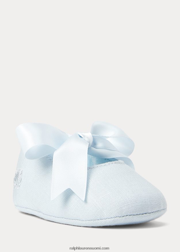 Ralph Lauren vauva briley puuvilla mary jane tohveli 0Z24ZR8131 sininen pellava